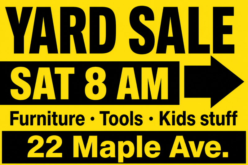 Garage Sale — Bold Announcement banner template preview