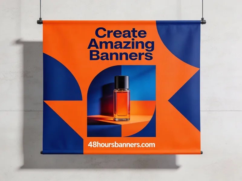 Professional banner design tips - colorful event banners on display