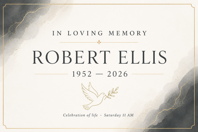 Memorial — Bold Announcement banner template preview