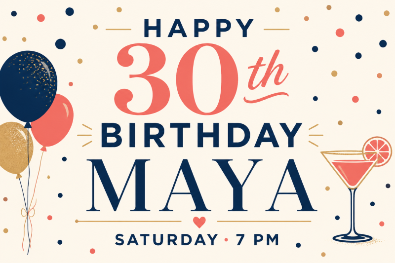 Birthday — Bold Announcement banner template preview