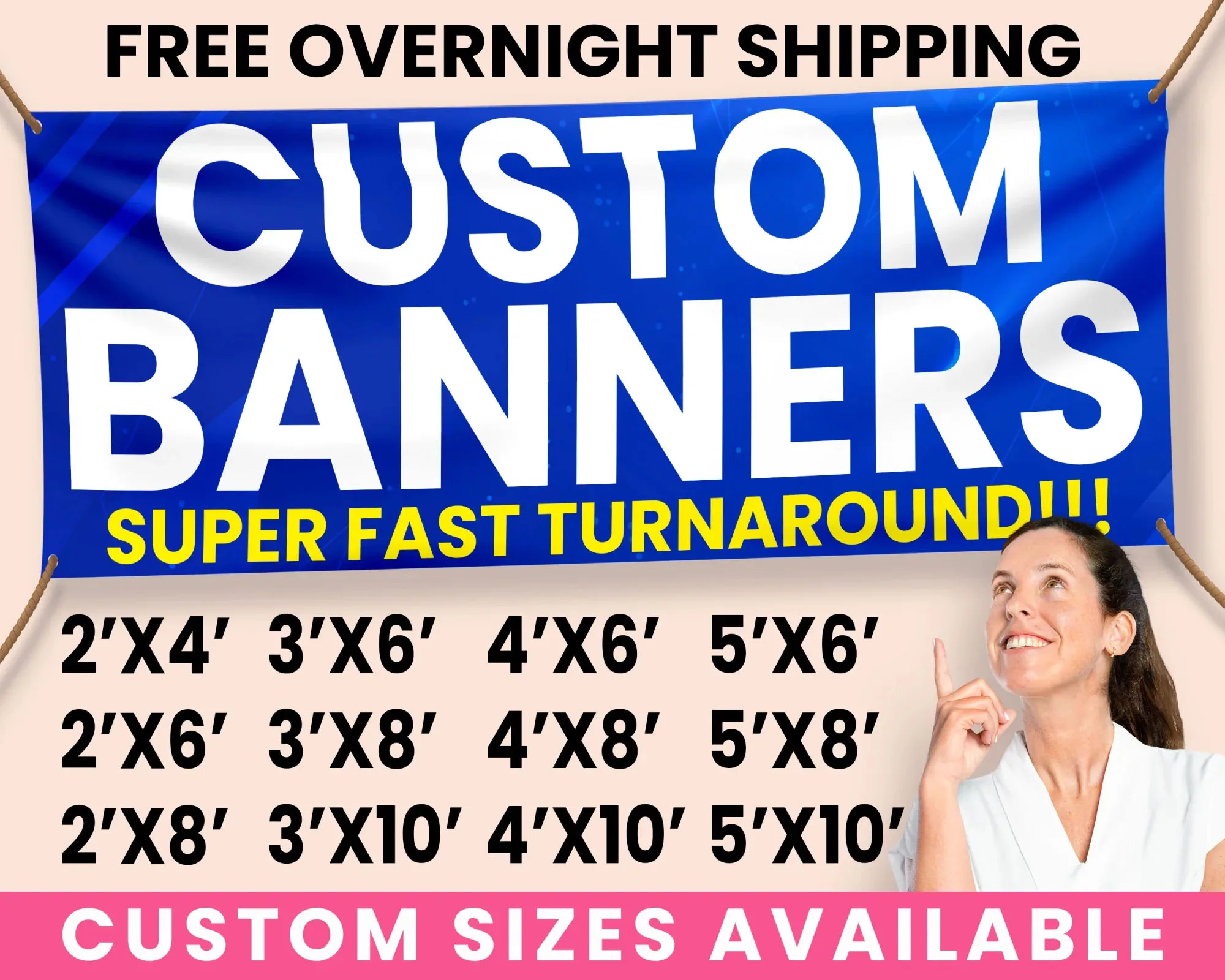 48-Hour Vinyl Banners | Fast Express Printing & Shipping | Free Custom Design