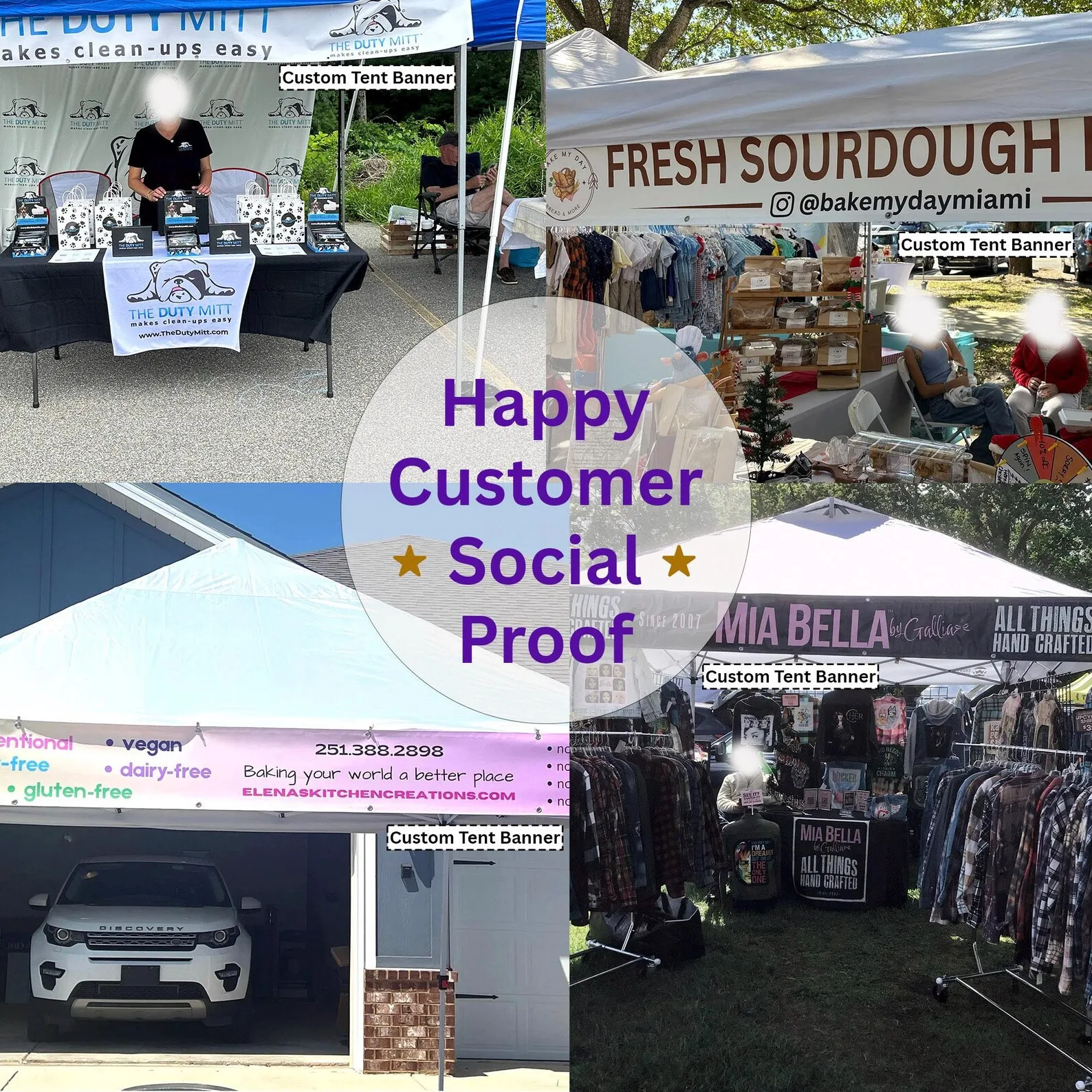 RUSH Custom Logo Tent Banner | 48-Hour Delivery | Trade Show Tent Header 