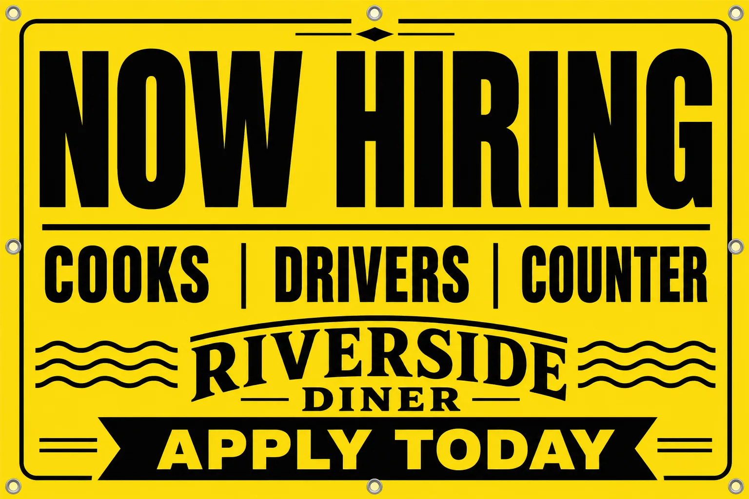 48-Hour Now Hiring Banners | Help Wanted Vinyl Signs | Free Design