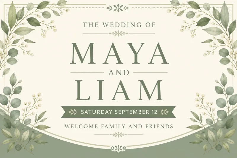 48-Hour Wedding Welcome Banners | Ceremony Vinyl Signs | Free Design