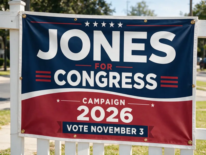 48-Hour Political Campaign Banners | Custom Election Vinyl Signs | Free Design
