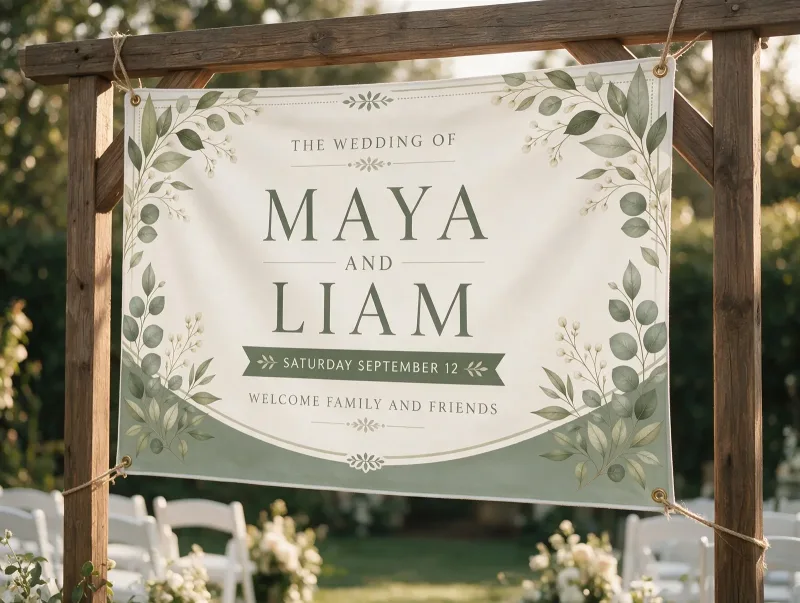 48-Hour Wedding Welcome Banners | Ceremony Vinyl Signs | Free Design