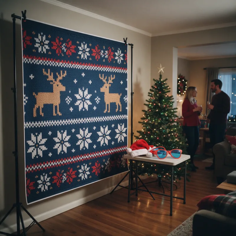 Ugly Sweater Party Backdrop