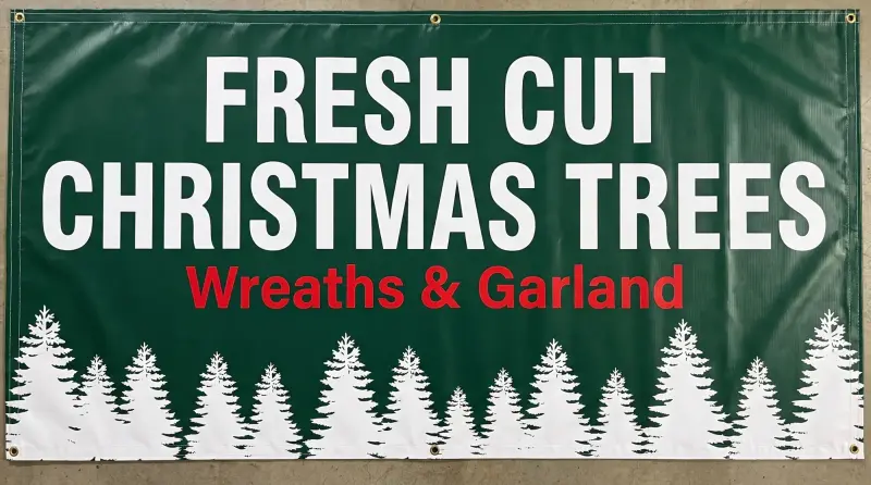 Christmas tree lot banner fresh cut trees template