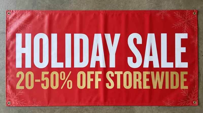 Holiday sale banner red storewide template