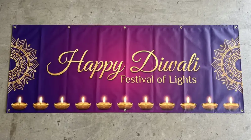 Diwali banner happy diwali diya template