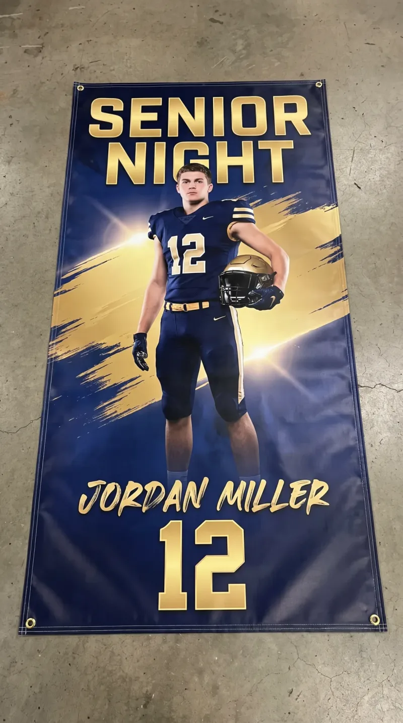 Football Player Banner with Photo and Number