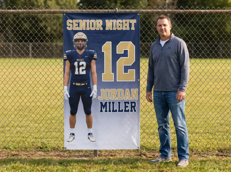 Football player banner 3x6 size