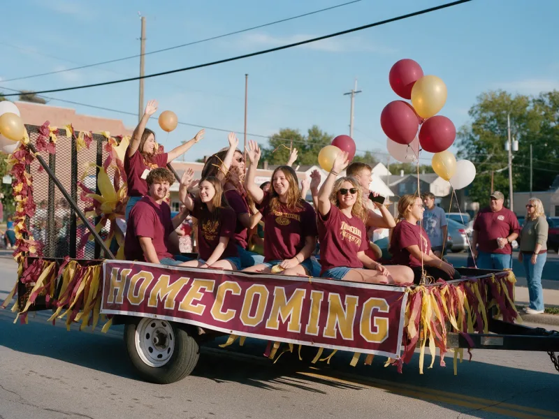 Homecoming banner parade float