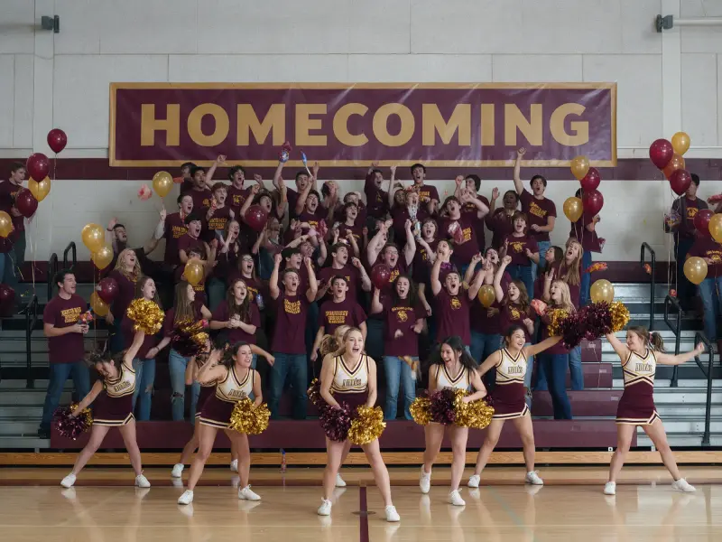 Homecoming banner pep rally gym