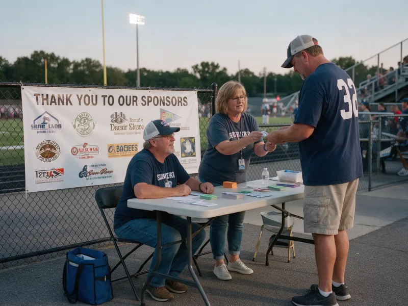 Team sponsor banner booster table