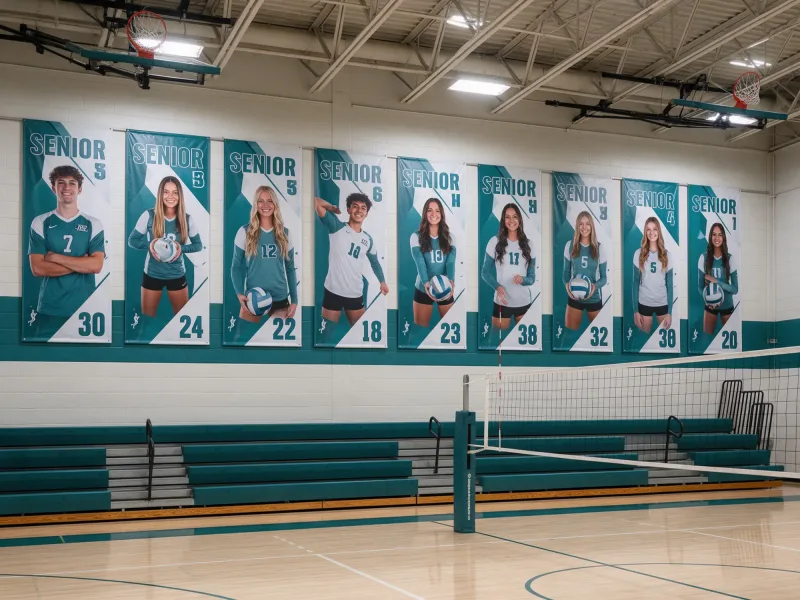 Senior banner gym wall row