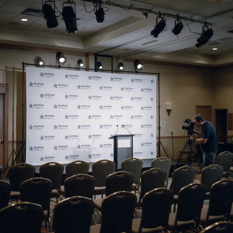 Custom Logo Backdrop and Media Wall