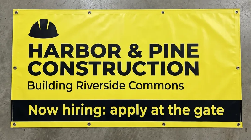 Fence Banner for Job Sites, Fields and Events