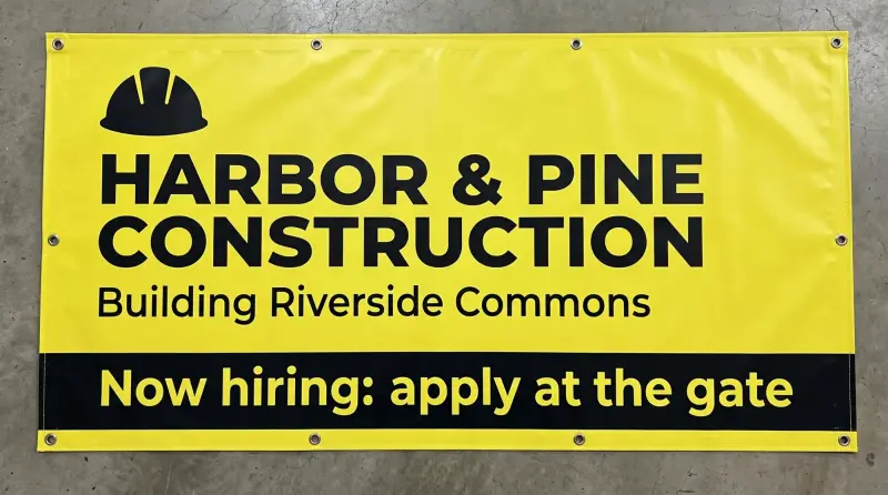 Fence Banner for Job Sites, Fields and Events