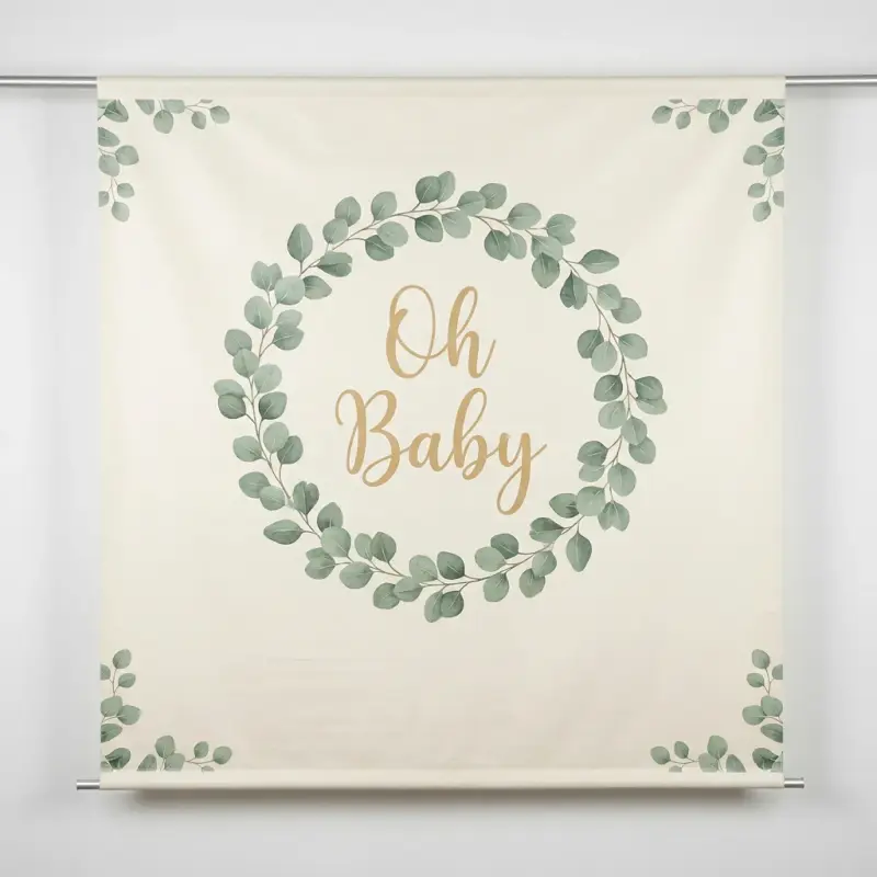 Baby shower backdrop template