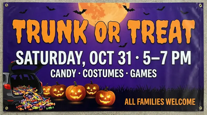 Trunk or treat banner candy trunk template