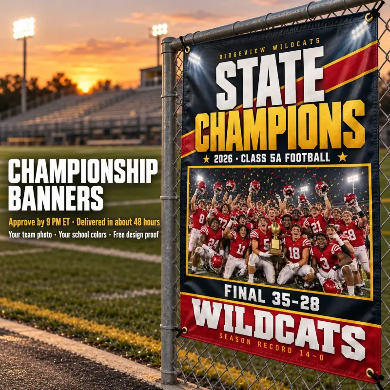 State Champions Banner with Team Photo