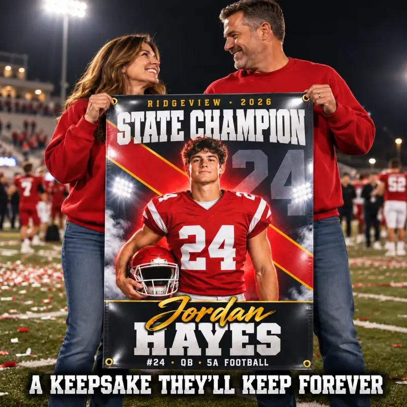 State Champion Banner with Player Photo