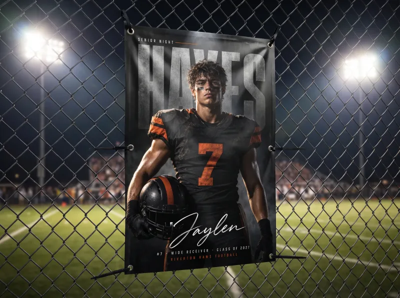 Dark Cinematic Custom Senior Night Banner