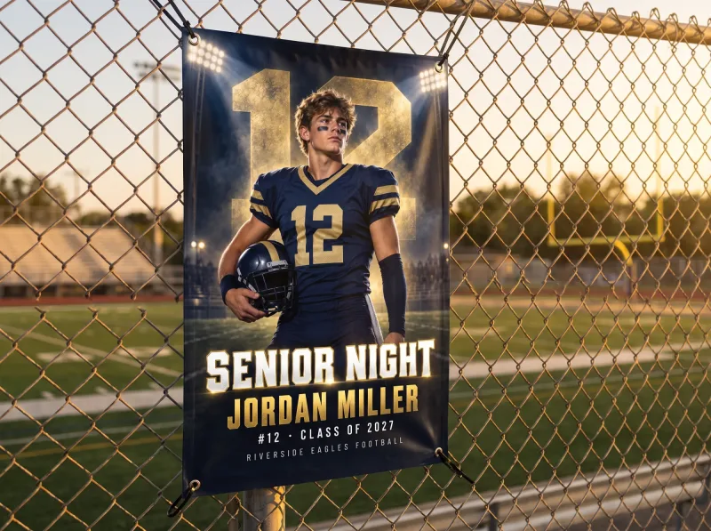 Stadium Lights Custom Senior Night Banner